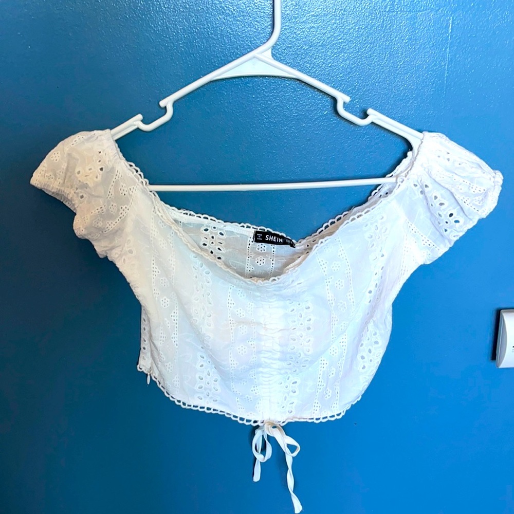 Shein medium white crop top